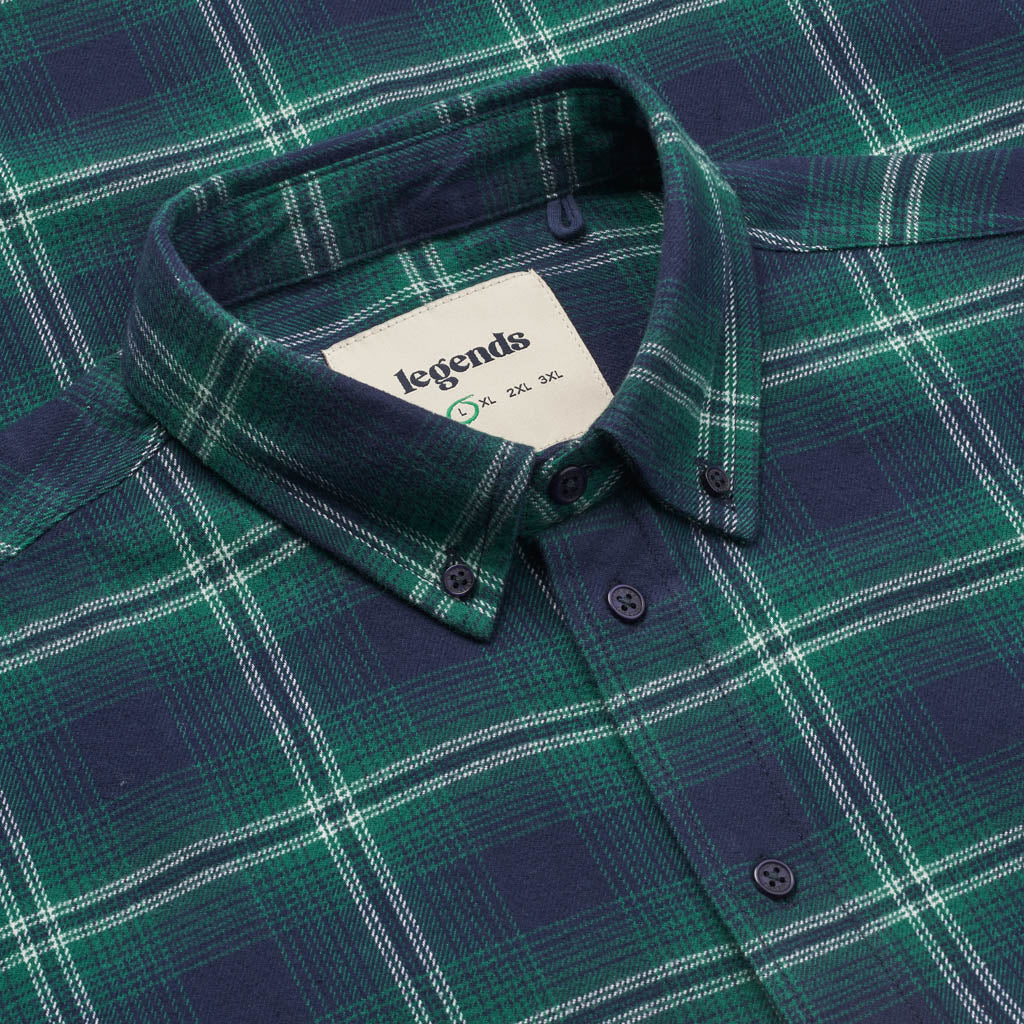 Legends Humphrey Flannel check shirt Shirts L/S Varsity Green