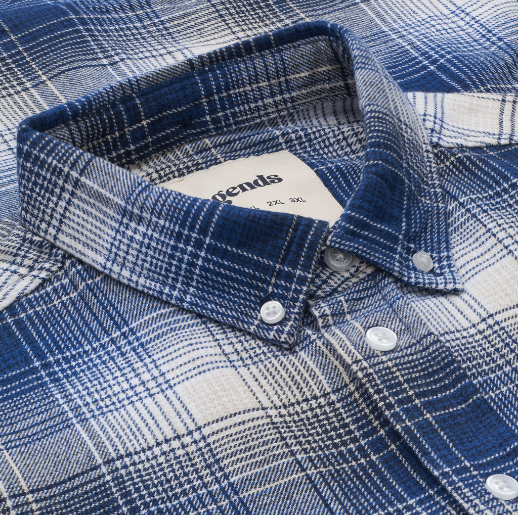Legends Humphrey Flannel Check 01 Shirt Shirts L/S Cobalt Blue